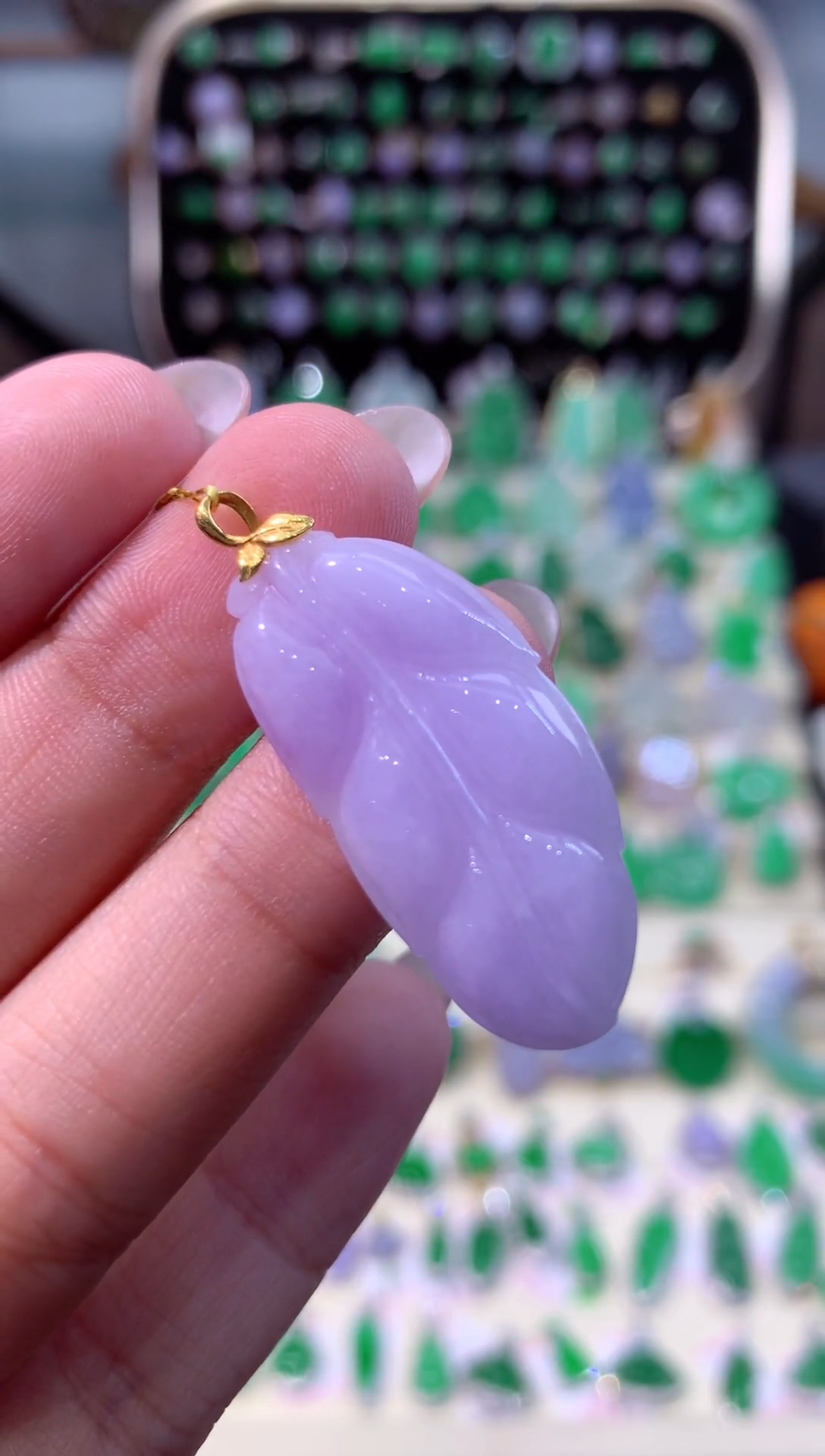 【闪购商品】翡翠颈饰18K金镶嵌缅甸天然A货翡翠