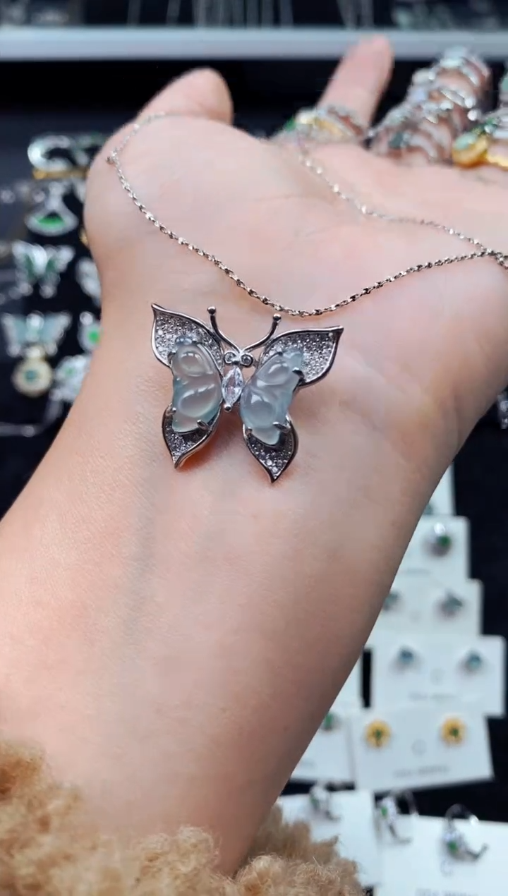 【闪购商品】翡翠颈饰银S925镶嵌8057