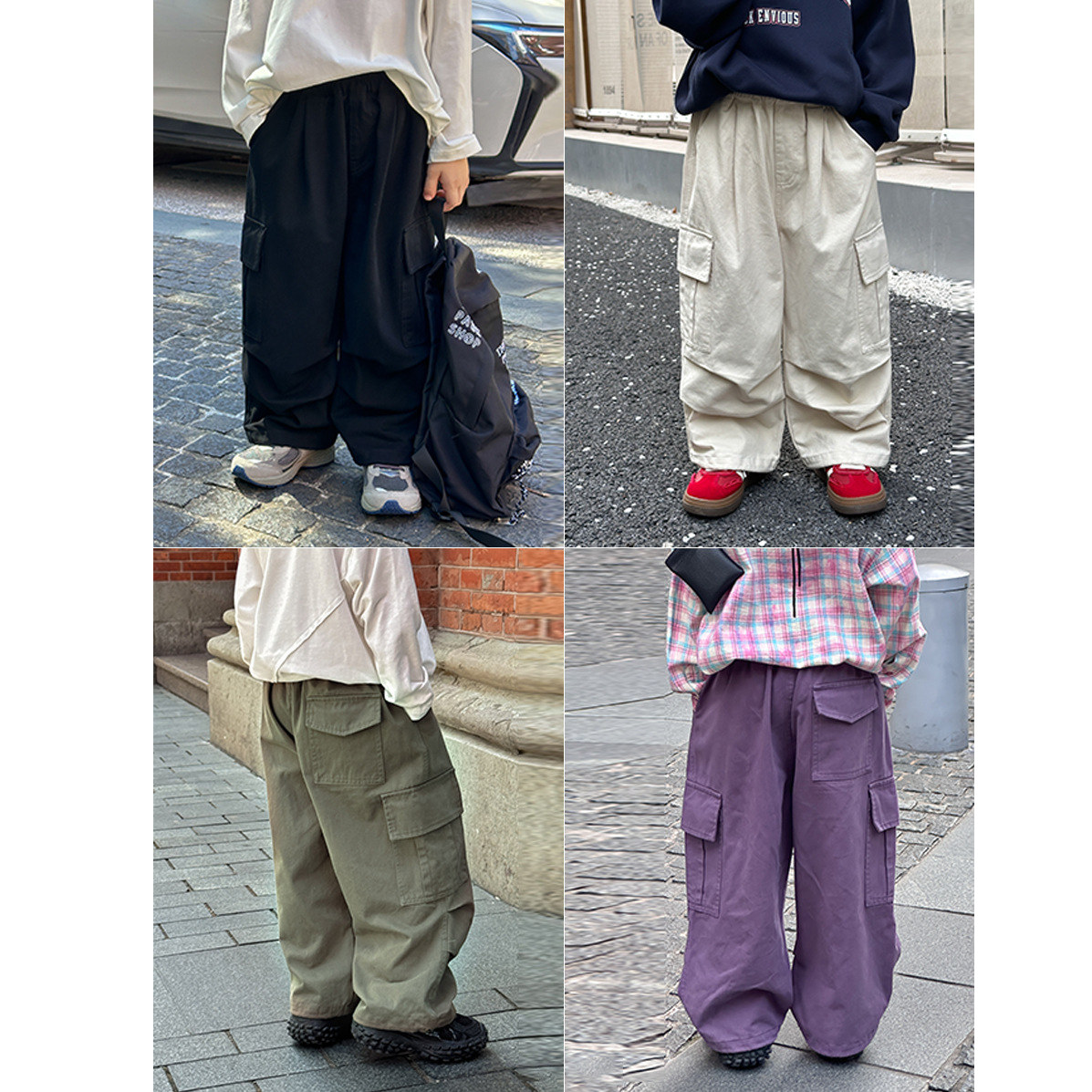 【依妈家】现货男童水洗全棉秋款直筒束脚儿童工装裤 24X128