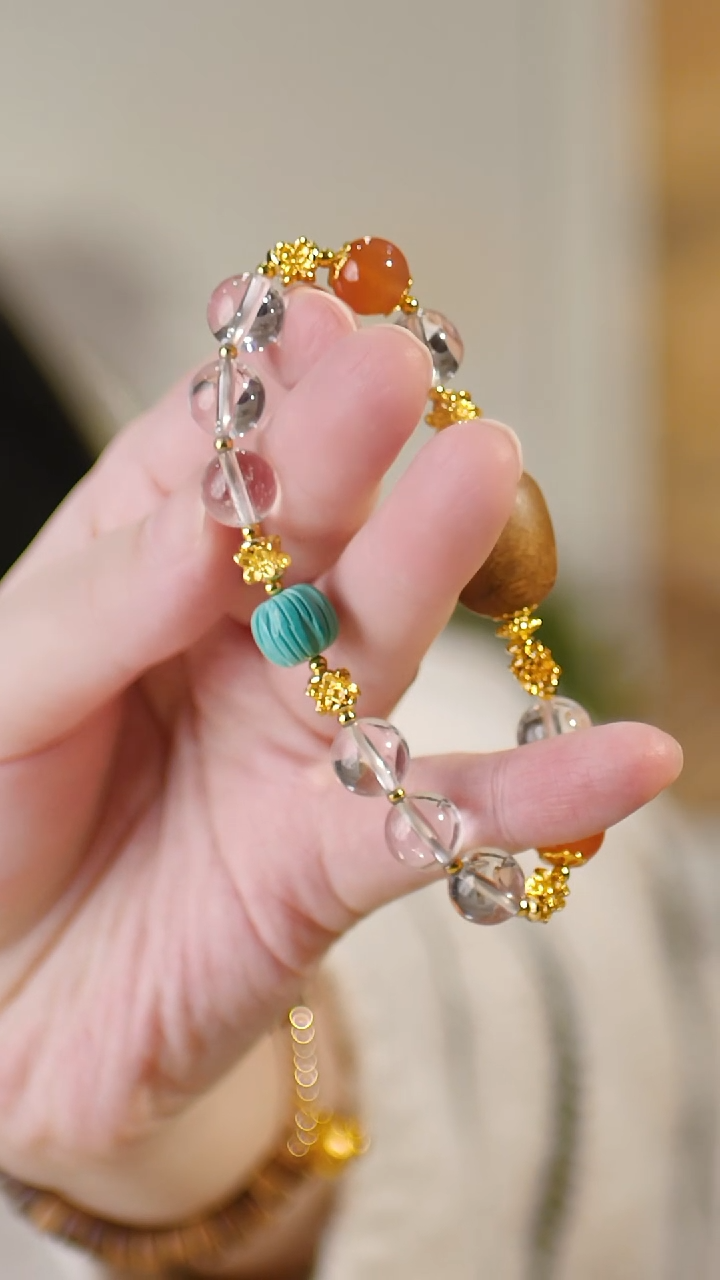 未镶嵌手串水晶（白水晶1.0+枣珠白奇楠）