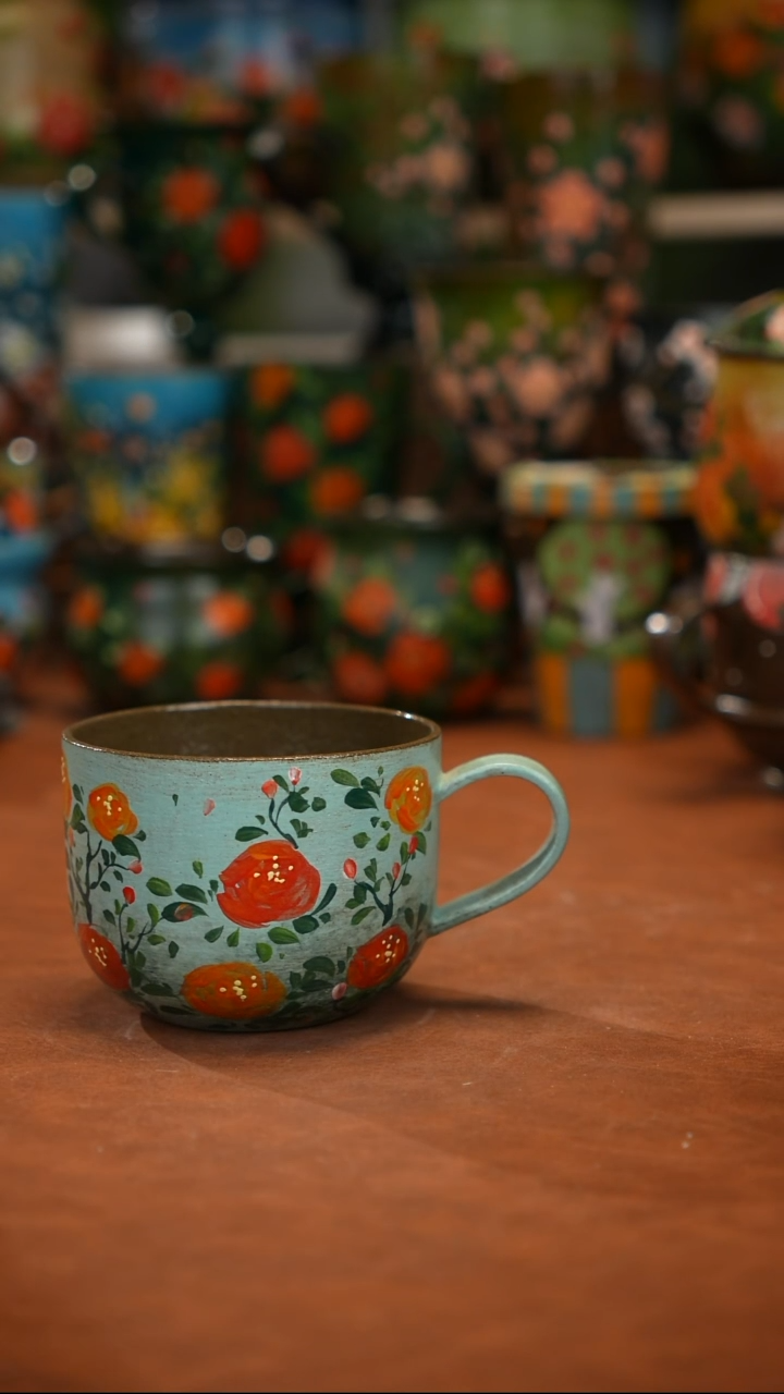 紫砂油画釉下彩手绘