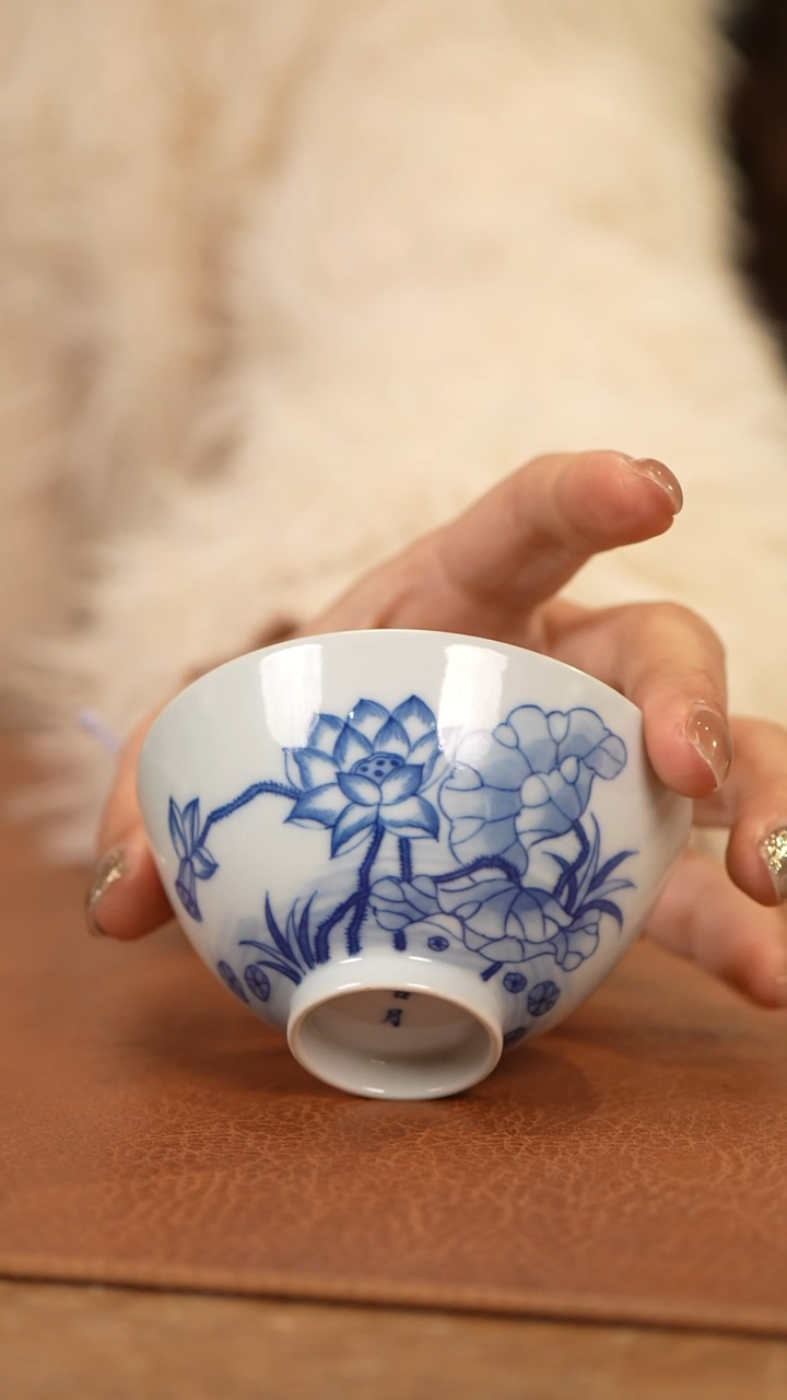 【闪购商品】杯古月荷花鸡心杯