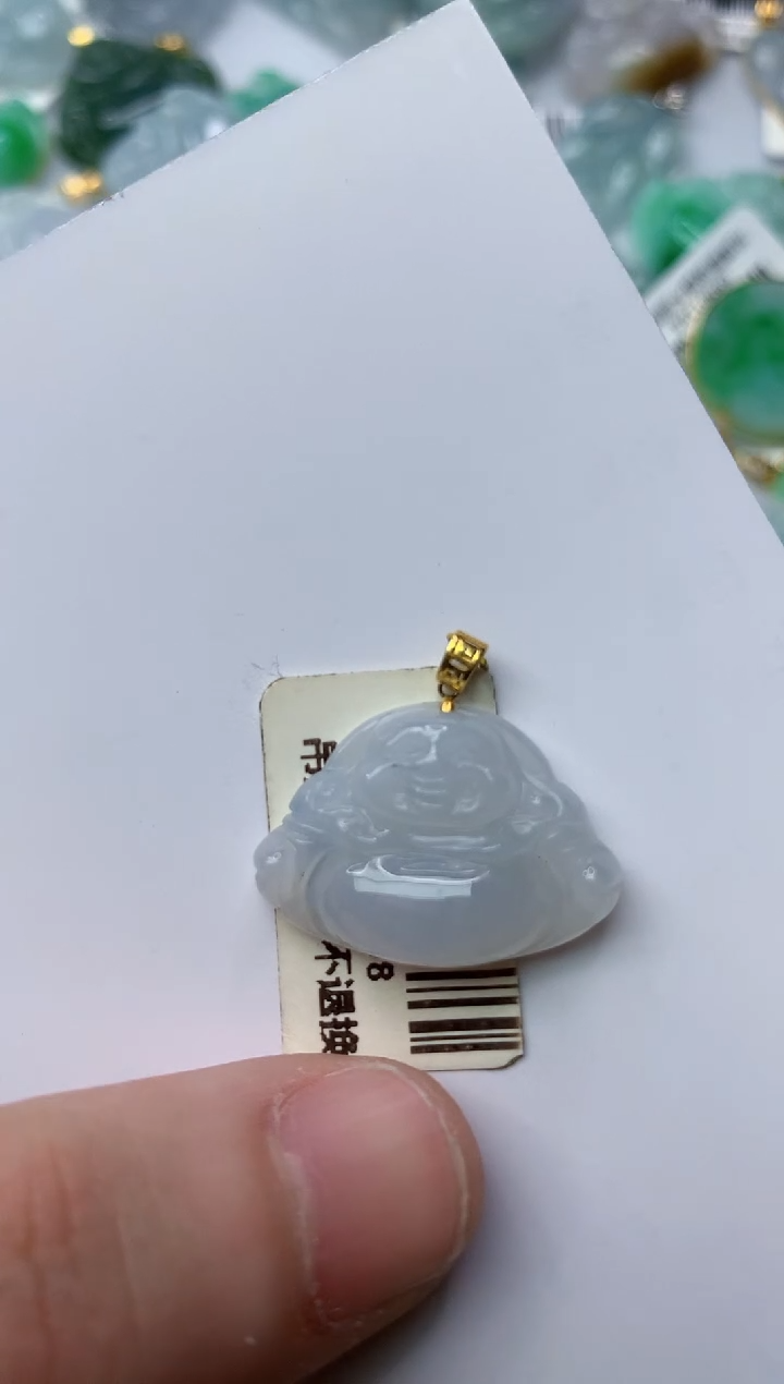 【闪购商品】翡翠颈饰18K金镶嵌96...........