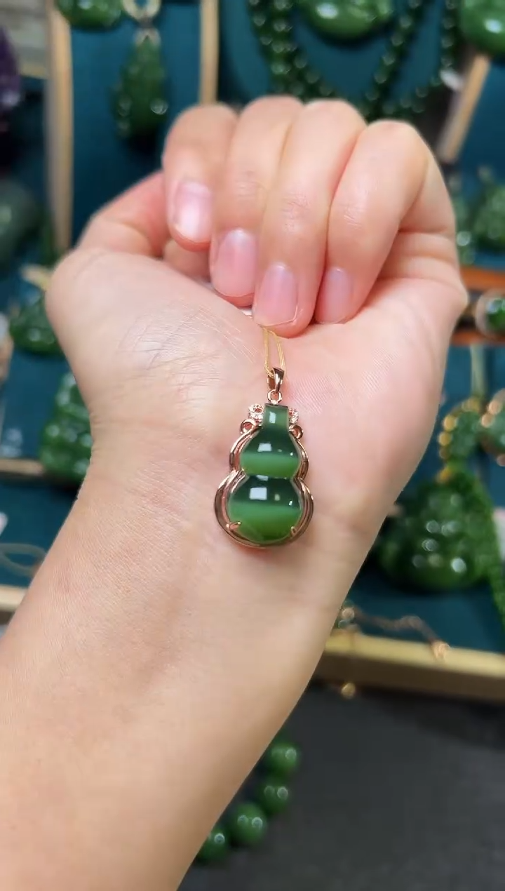 【闪购商品】和田玉（碧玉）颈饰银S925镶嵌碧玉