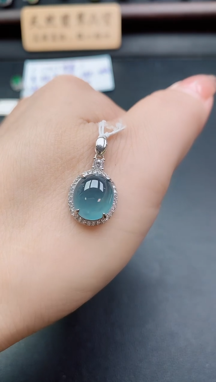 吊坠(赠链)银S925镶嵌翡翠1