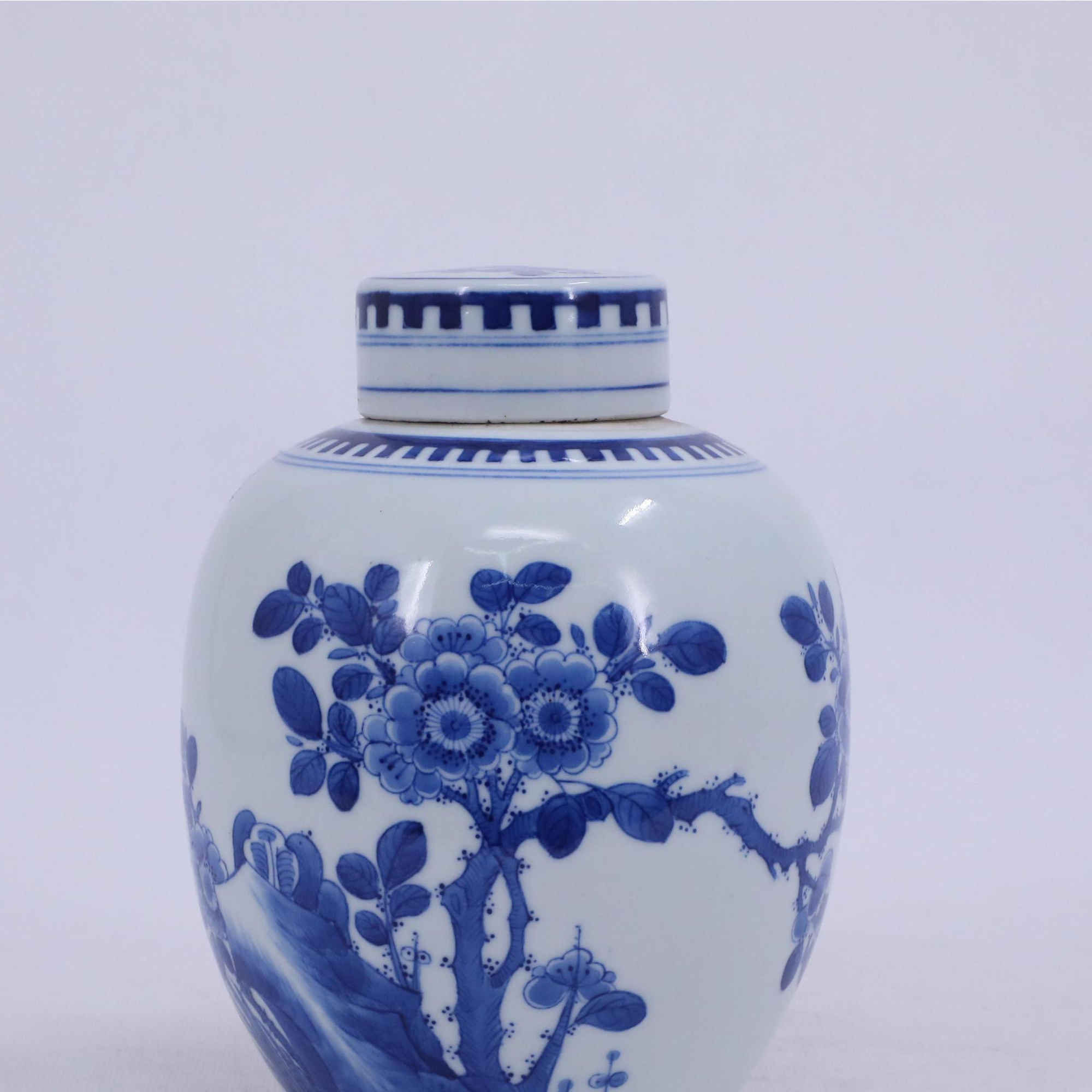 古陶瓷/青花花鸟纹盖罐LOT0775-W1