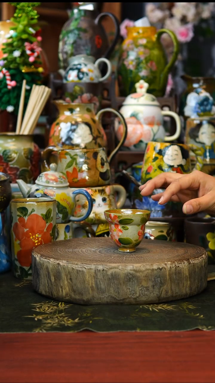 花瓶/杯子/碗12德镇手工高温釉下彩