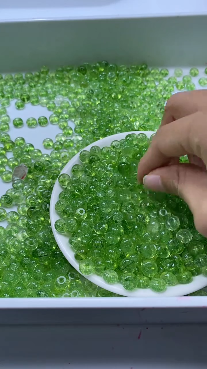 颈饰未镶嵌水晶w1618葡萄绿碧玺算盘8*4mm*15颗