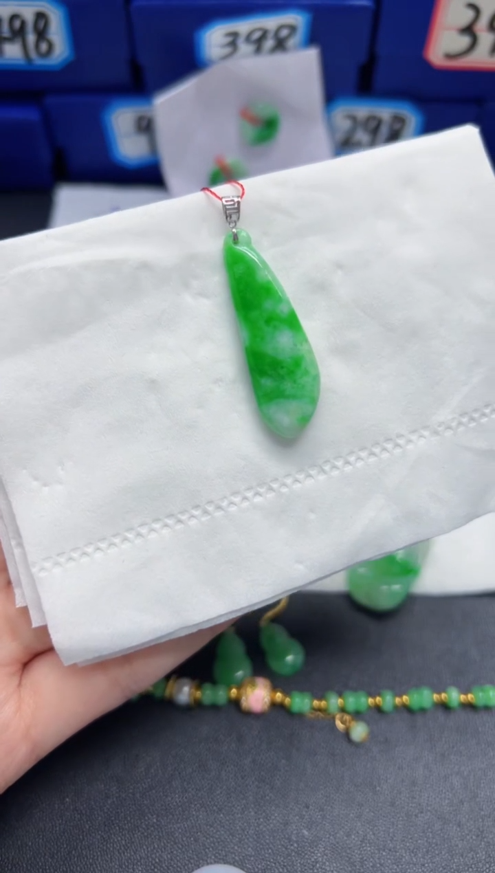 【闪购商品】翡翠颈饰18K金镶嵌Y缅料A货/支持复检/一件