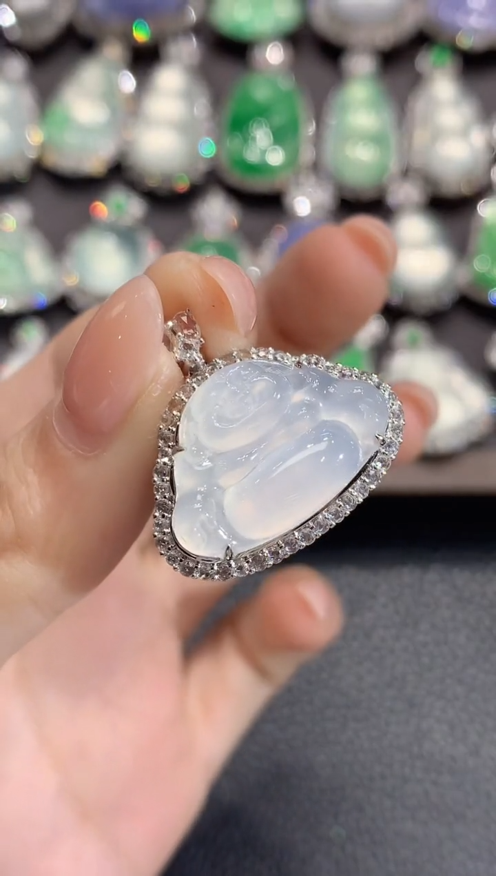 吊坠(不含链)18K金镶嵌翡翠A29翡翠