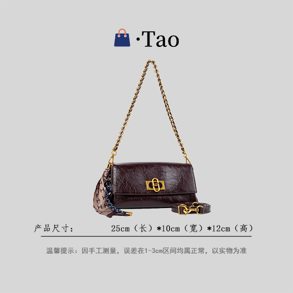 【TT Studio】QYX-98199-可可棕 RAIN.CUN简约轻奢女包