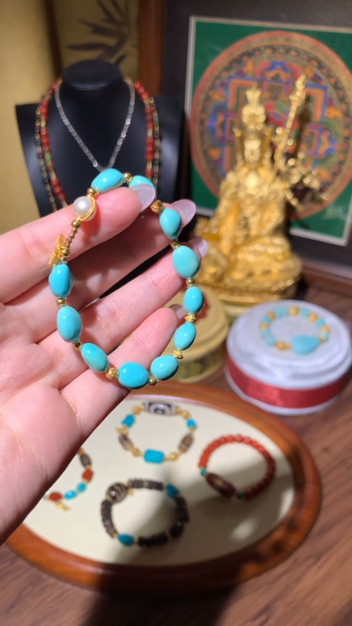 【闪购商品】绿松石手串未镶嵌手串18K