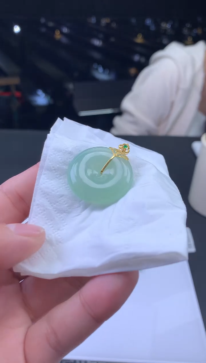 颈饰18K金镶嵌翡翠秋*-100582