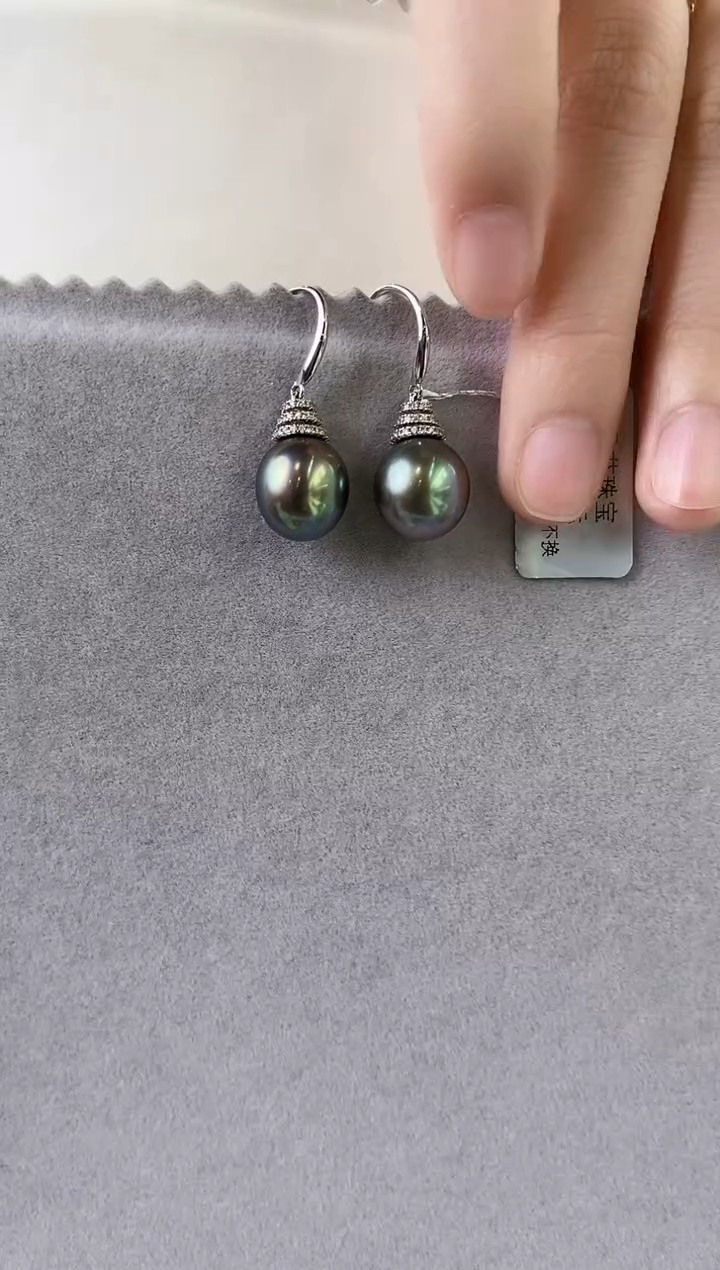 【闪购商品】海水珍珠耳饰银S925镶嵌11-12海水珍珠耳饰