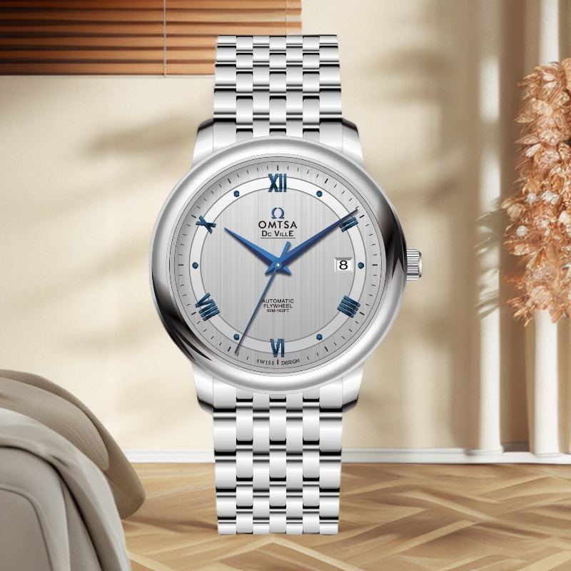 全新未使用/ OMTSA/灰面蝶飞/日历/表径42mm/全自动机芯腕表