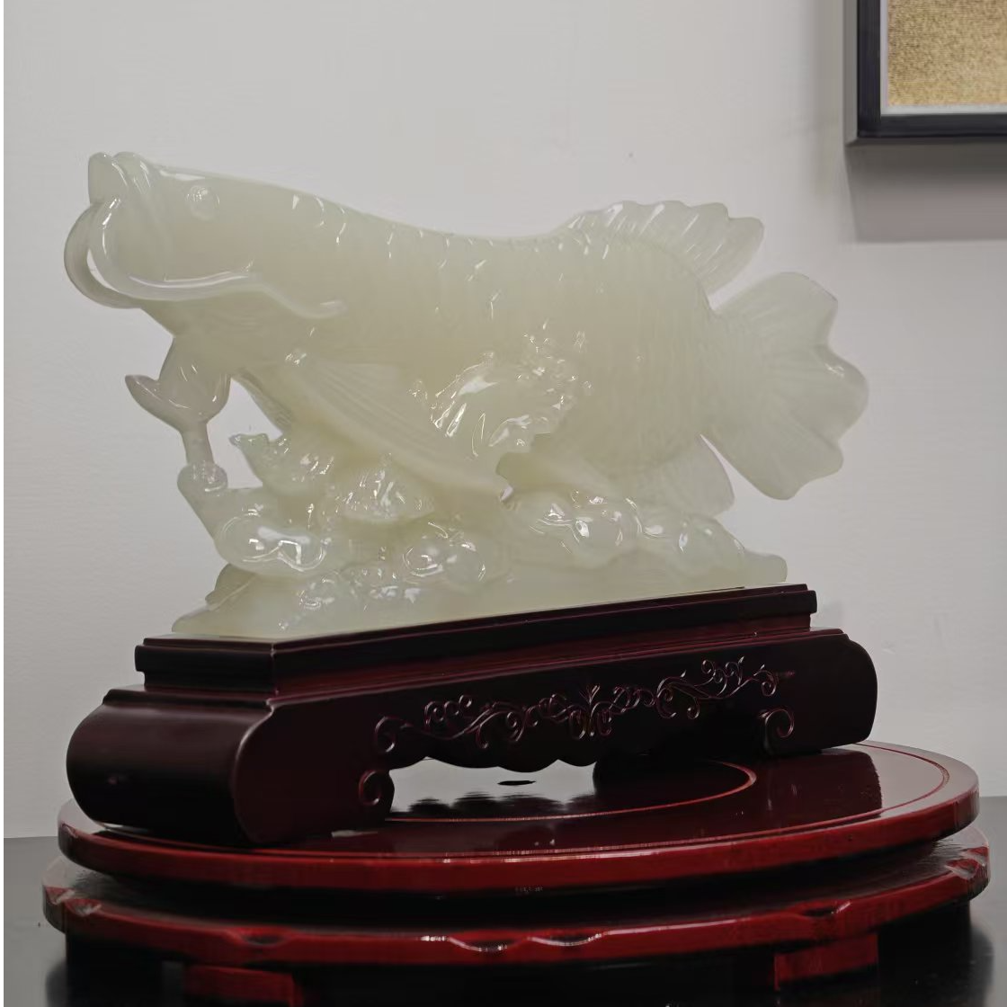 新中式玉金手工龙鱼酒柜办公室玄关客厅店铺开业高档开业乔迁礼物