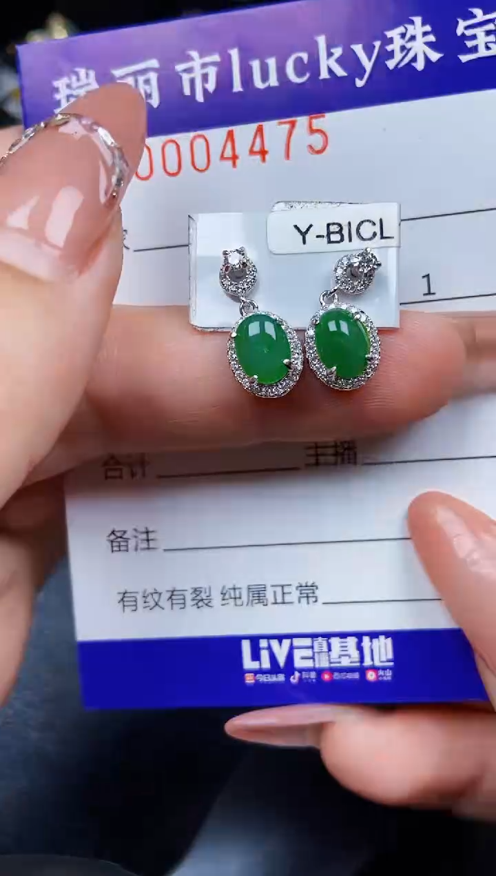 翡翠银S925镶嵌颈饰4475