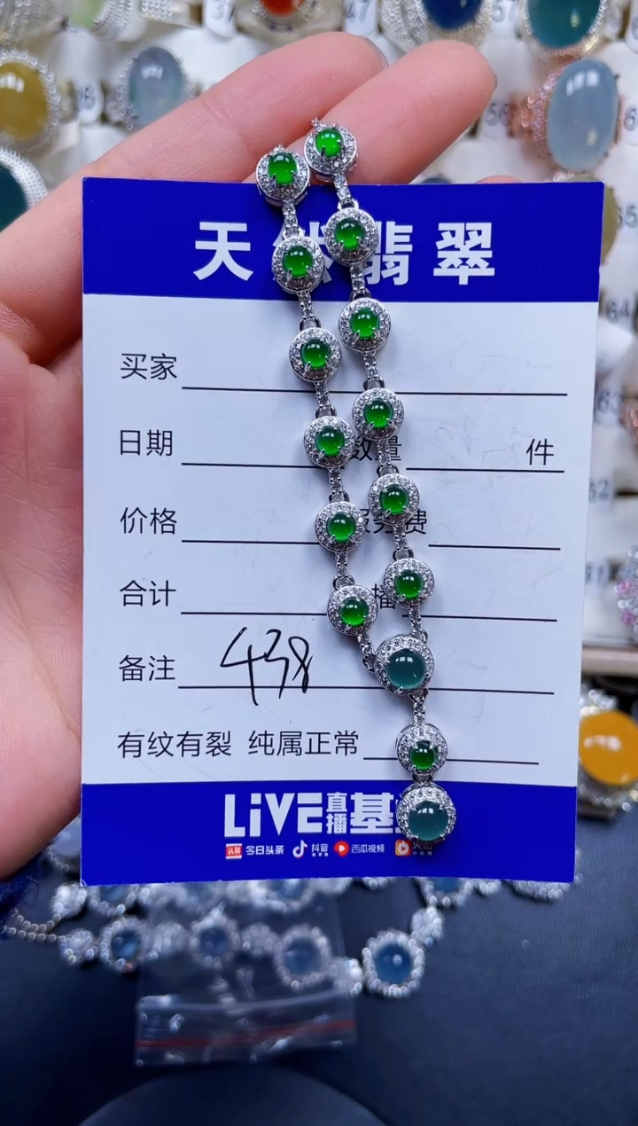 颈饰银S925镶嵌翡翠438