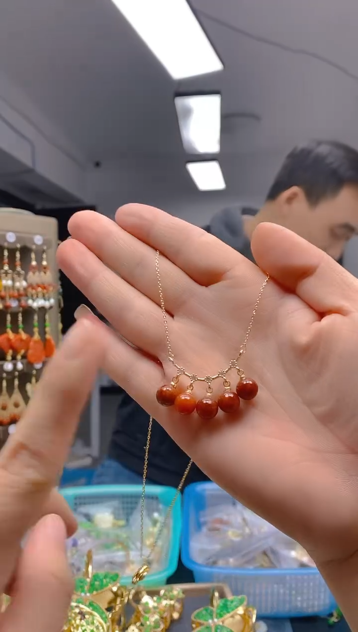 【闪购商品】翡翠耳饰合金0294翡翠锁骨链