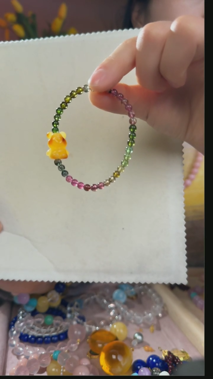 【闪购商品】碧玺手串未镶嵌天然碧玺搭配小熊手串