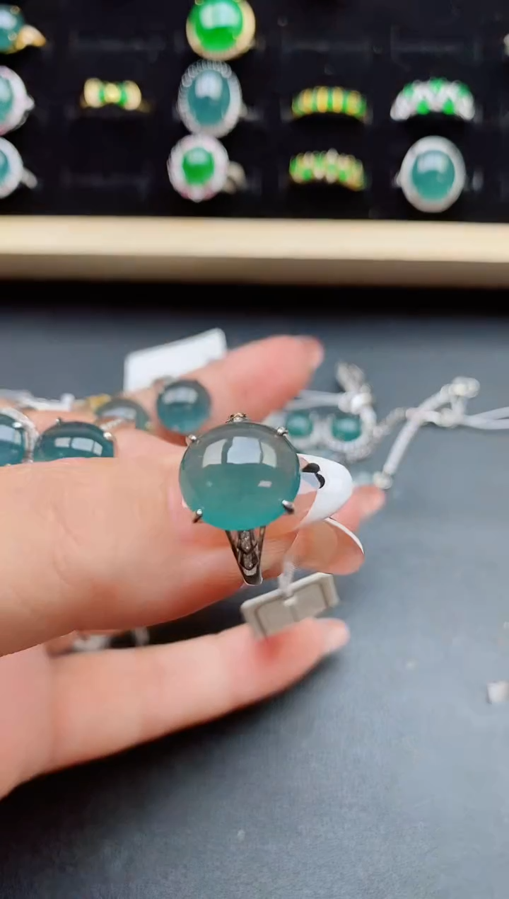 【闪购商品】翡翠戒指银S925镶嵌5085850