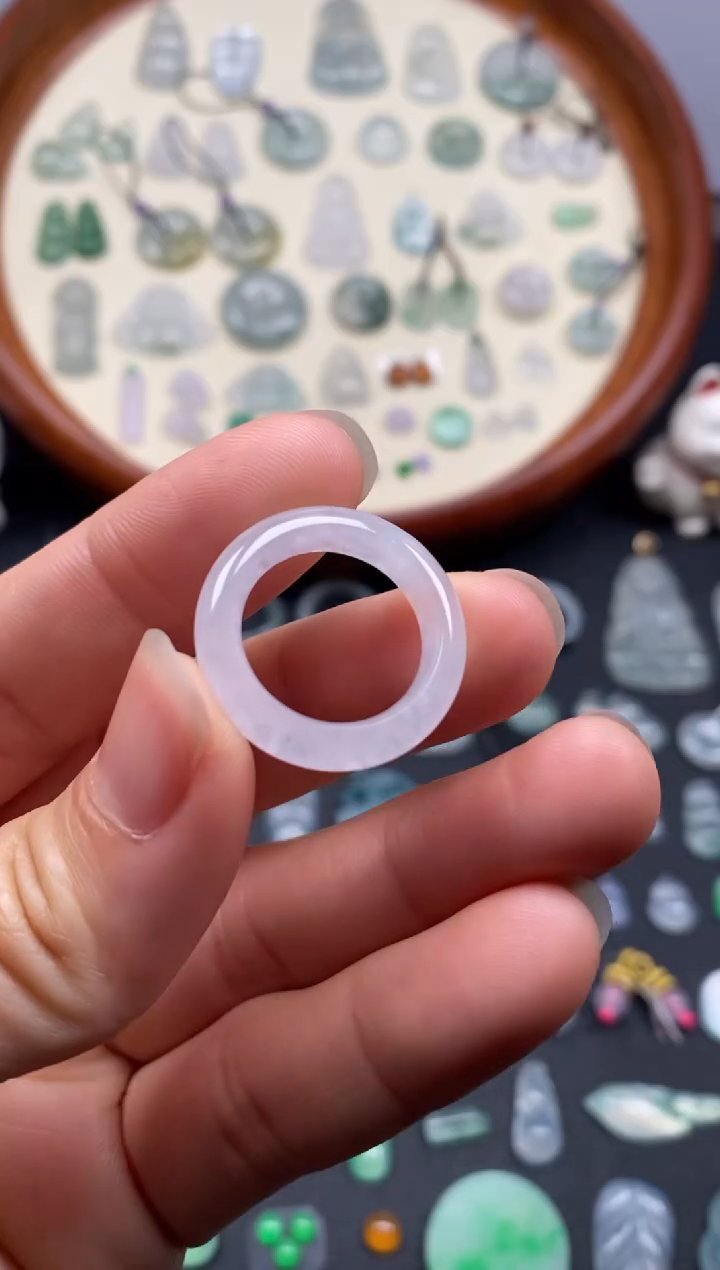 翡翠未镶嵌颈饰13圈口冰戒指圈/芬