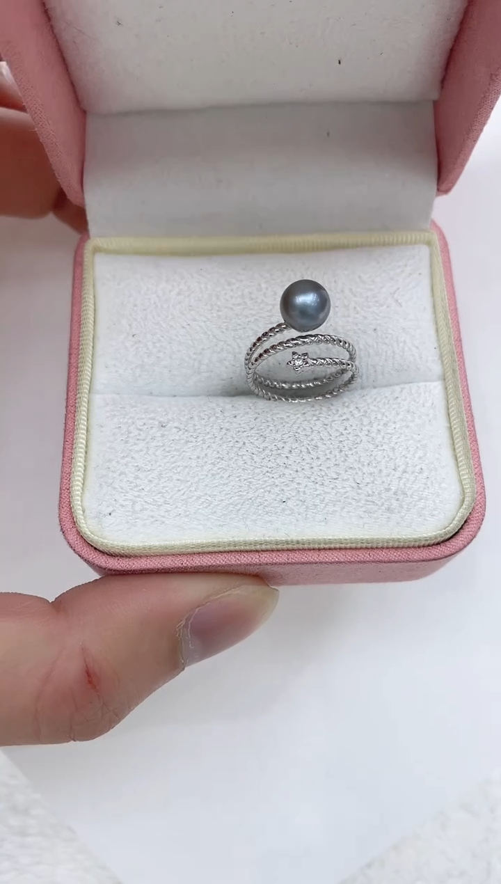 【闪购商品】海水珍珠戒指银S925镶嵌海水珍珠戒指