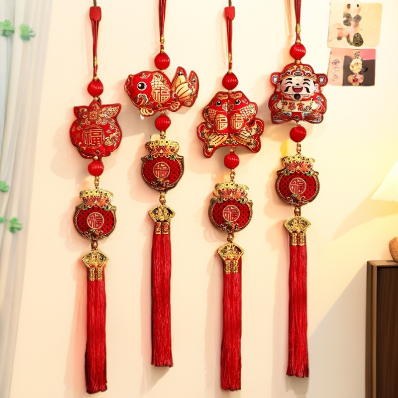 锦鲤福袋钱袋挂饰新年装饰挂件2026马年春节大门客厅过年喜庆布置