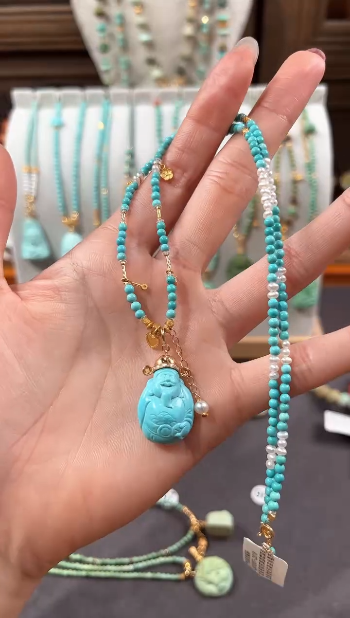 【闪购商品】绿松石颈饰18K金镶嵌绿松石项链