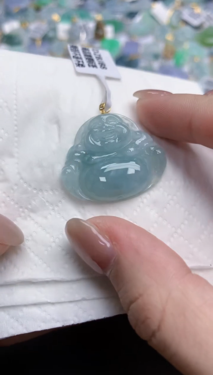 【闪购商品】翡翠颈饰18K金镶嵌天然缅甸翡翠A货