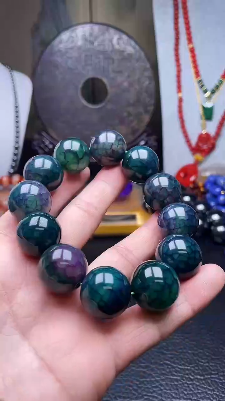 未镶嵌手串玛瑙/玉髓天然珠宝冰清紫龙鳞【多样性拍一发一】