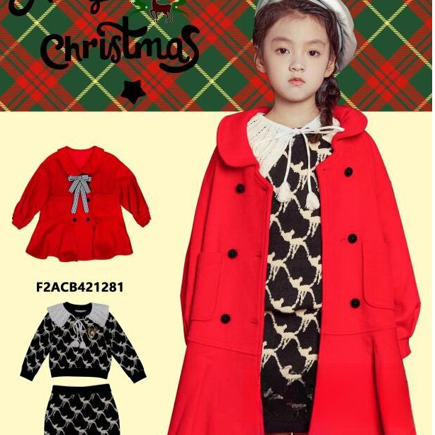 1080【T0352】蝴蝶结氛围感大衣F2AAM4565儿童儿童儿童儿童