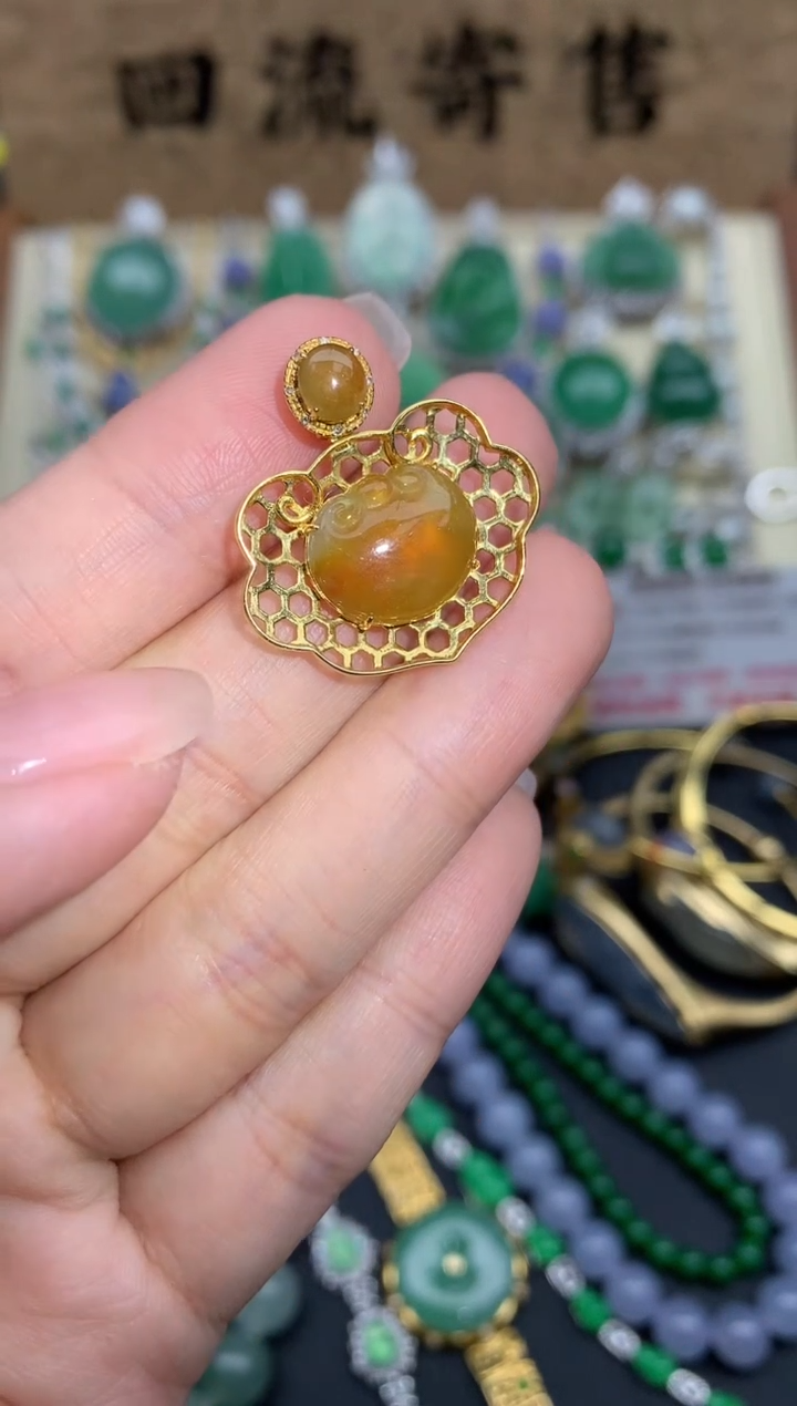 【闪购商品】翡翠颈饰18K金镶嵌378-中国好珍宝