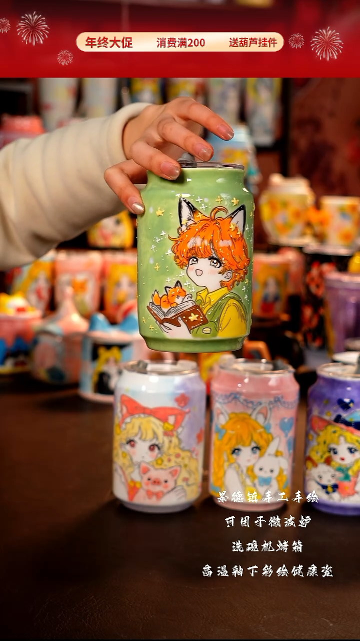 景德镇陶瓷手工手绘杯杯