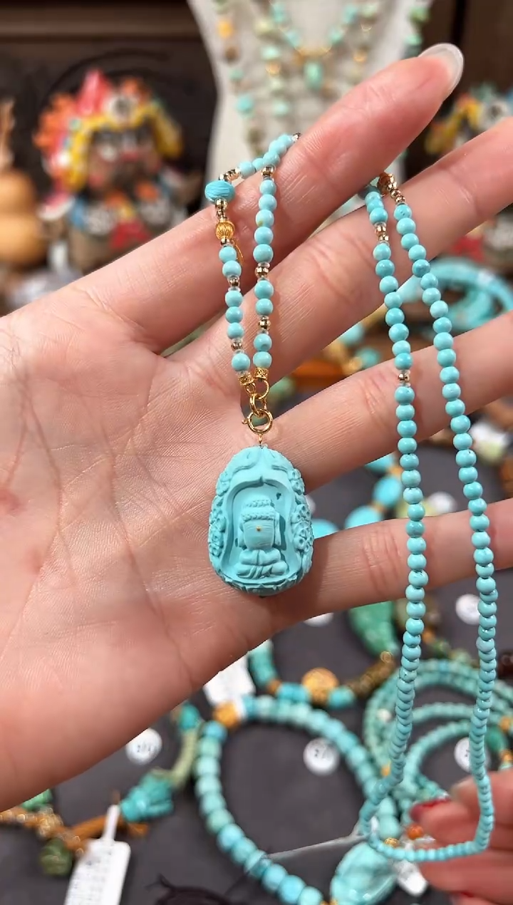 【闪购商品】绿松石颈饰18K金镶嵌绿松石项链