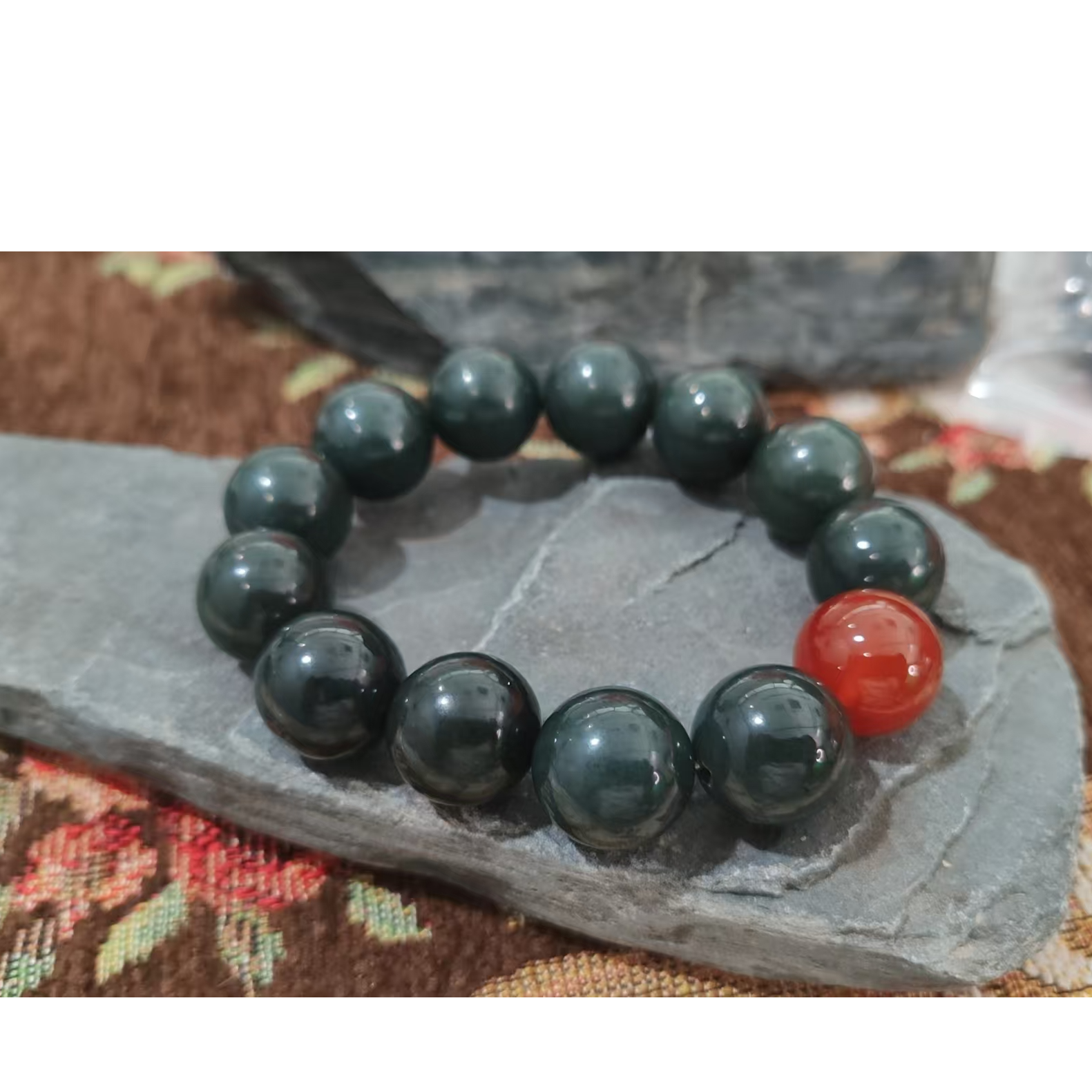 SH0615圆珠单圈男款百搭和田玉手串