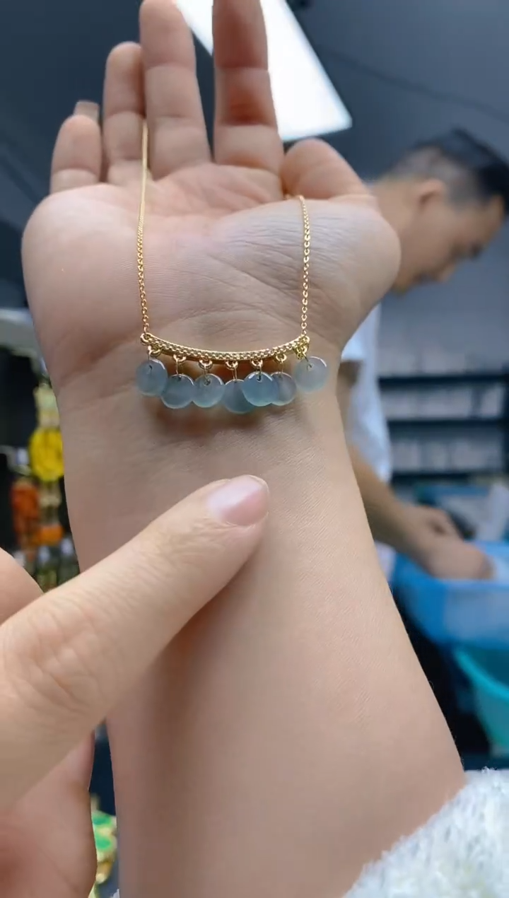 【闪购商品】翡翠耳饰合金556翡翠锁骨链