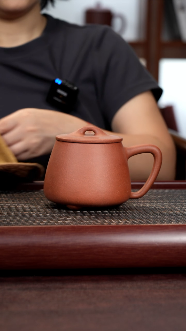 茶杯紫砂封釉红降坡石瓢不带礼盒