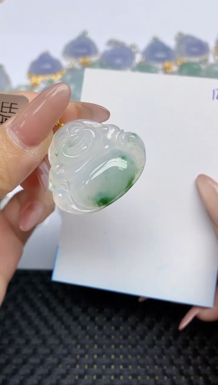 【闪购商品】翡翠颈饰18K金镶嵌天然A货翡翠 124