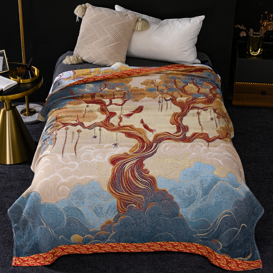 国宾伴手礼纱布床盖盖毯--扶桑150*200