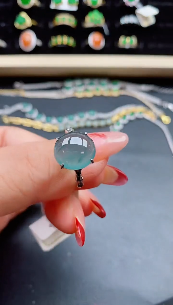 【闪购商品】翡翠戒指银S925镶嵌321321