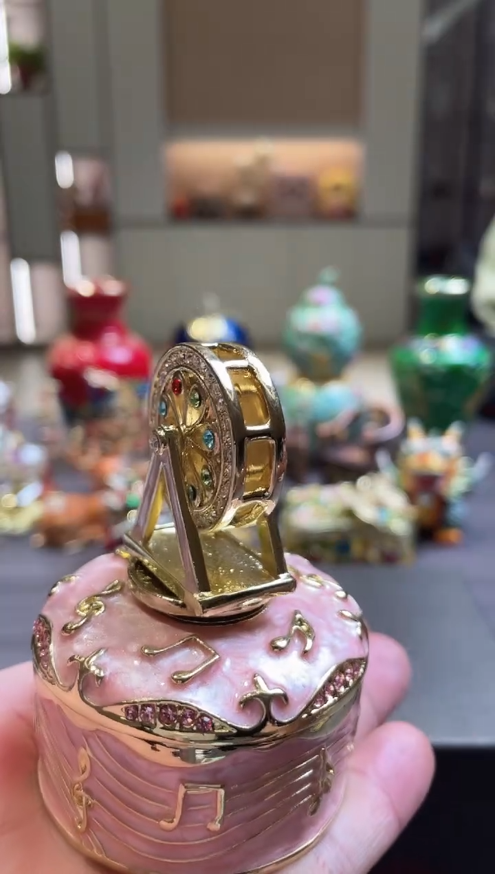 摆件七宝烧珐琅彩首饰盒