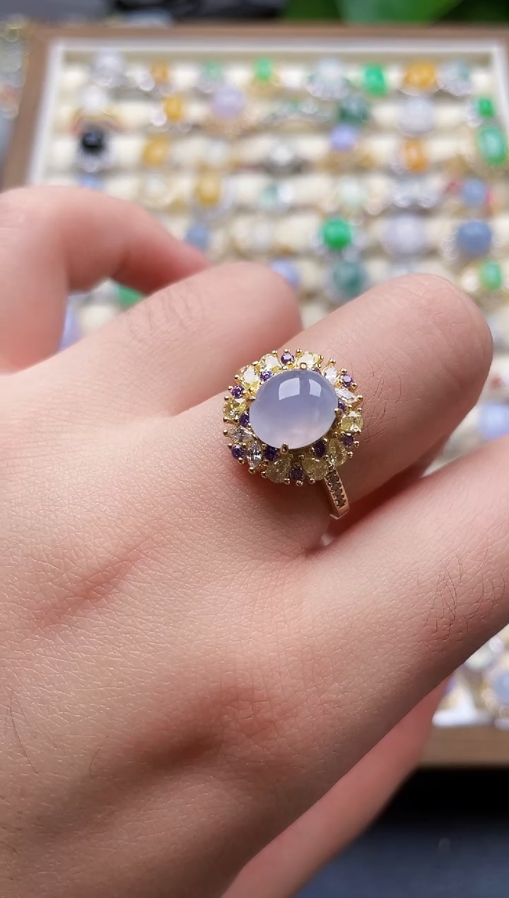 银S925镶嵌戒指翡翠16