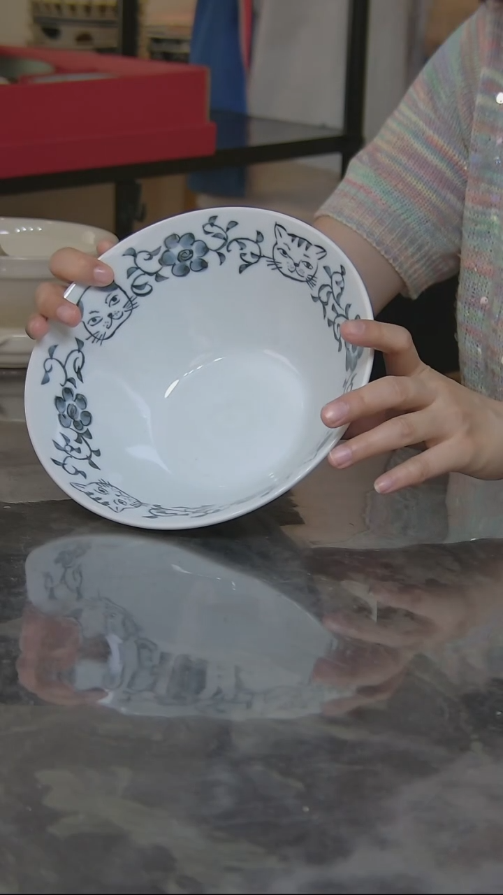 陶瓷38048日本猫咪大碗一对2只装