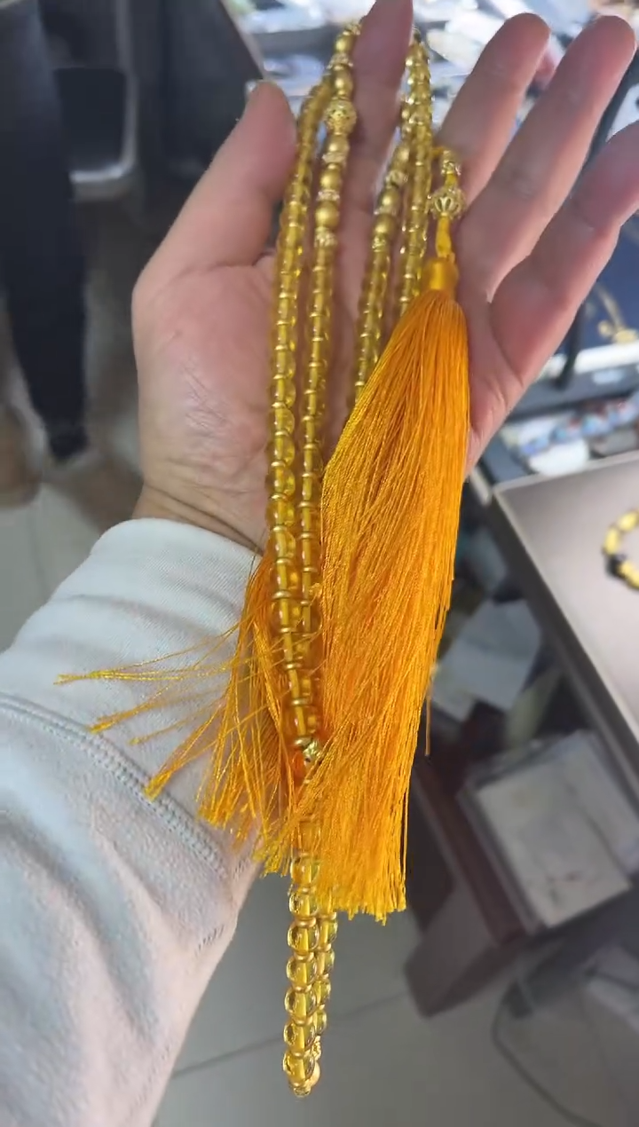 【闪购商品】黄色珐琅景泰蓝108项链