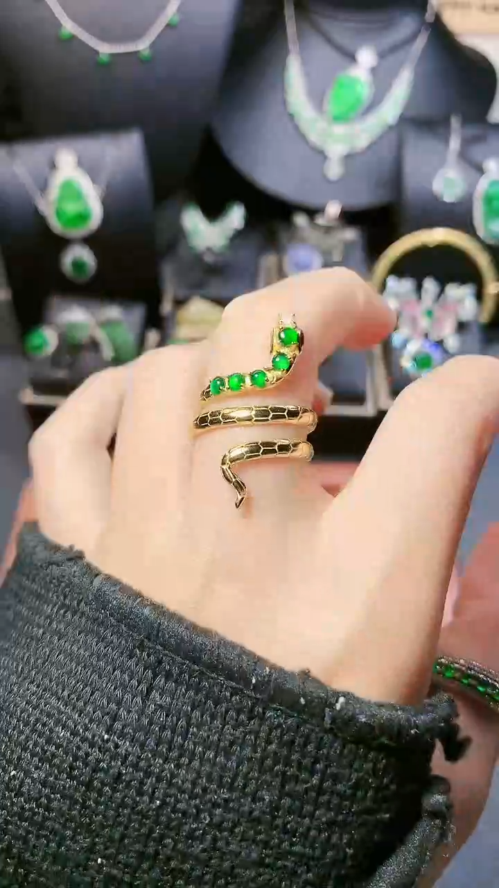 【闪购商品】翡翠戒指银S925镶嵌戒指