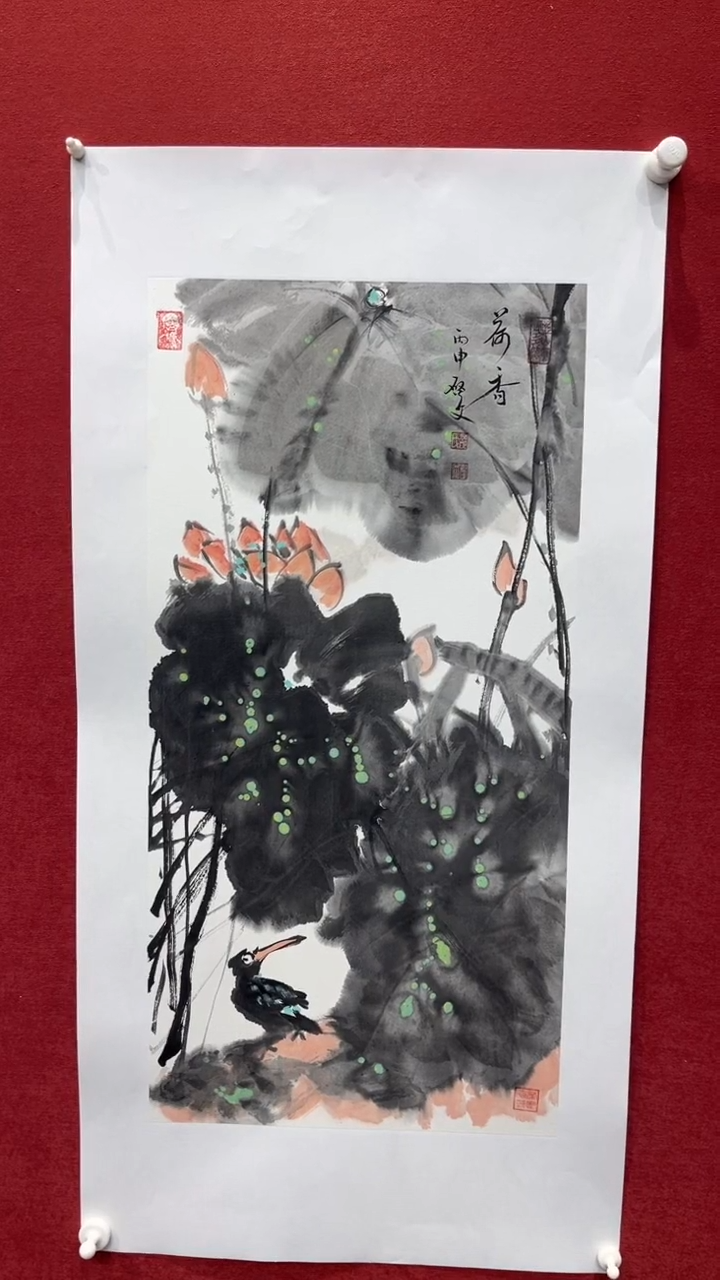 【闪购商品】国画荷香-四开四-托底