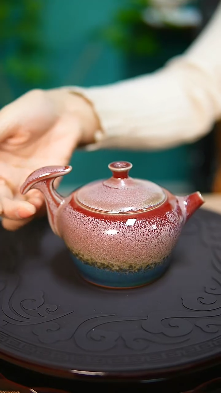 【闪购商品】杯原产地钧尚源钧瓷绿霞提拔壶