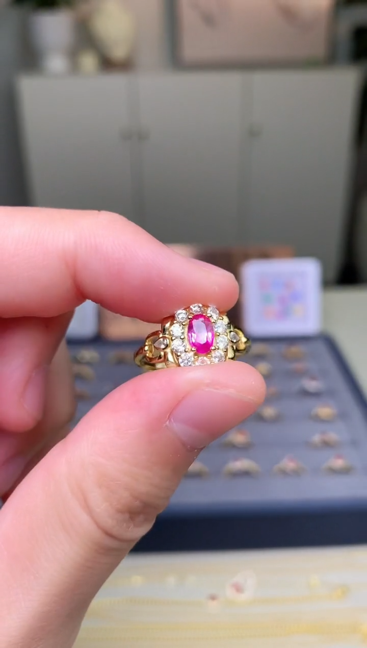 【闪购商品】红宝石戒指银S925镶嵌戒指