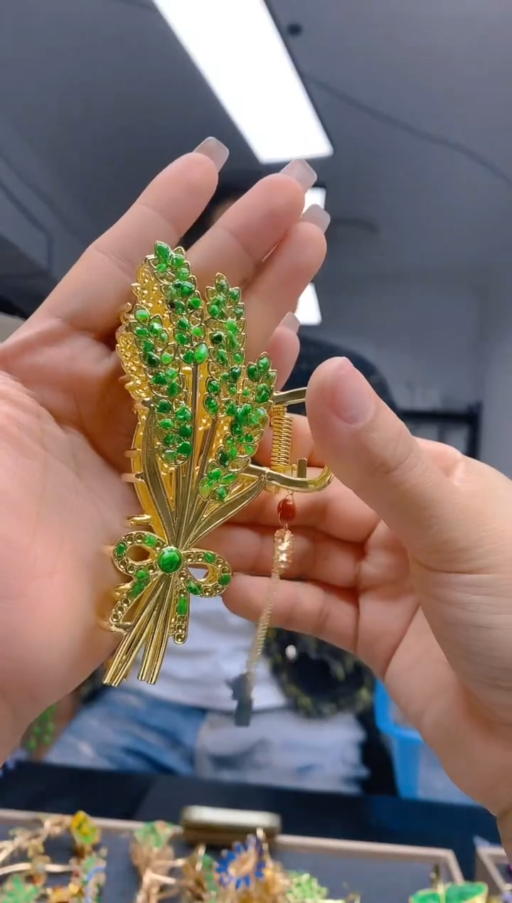 【闪购商品】翡翠耳饰合金490翡翠发簪